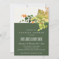 SUCCULENT CACTUS FLORAL WATERCOLOR COUPLES SHOWER