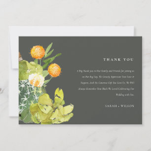 SUCCULENT CACTUS  GARDEN WATERCOLOR THANK YOU CARD