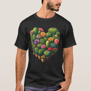 Succulent Cactus Heart Gardener Plant Garden Lover T-Shirt