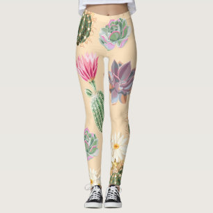 Succulent Cactus: High Detail Pattern Leggings
