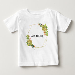SUCCULENT CACTUS ORANGE FLORAL WATERCOLOR BABY T-Shirt