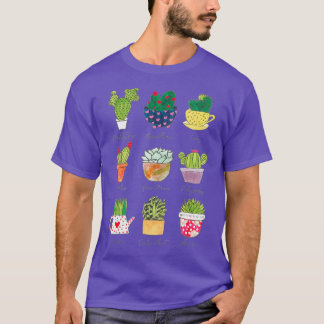 Succulent Cactus Plant Lover Gardener Pothead Bir T-Shirt