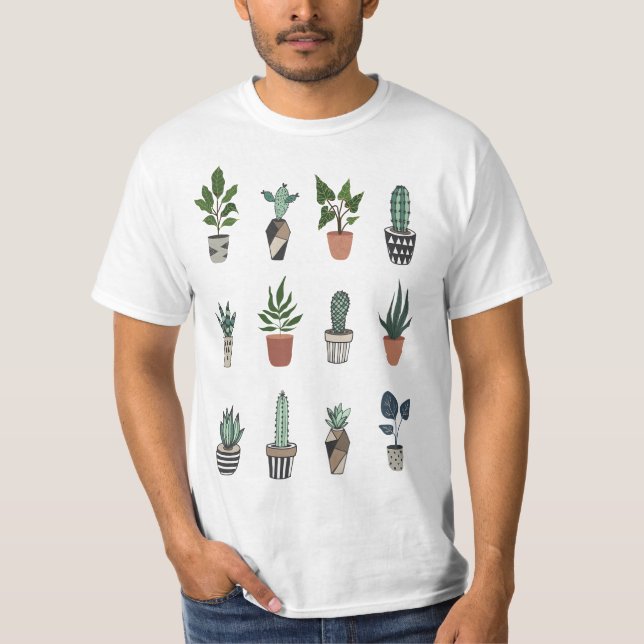 Succulent Cactus Plant Lover Leaf  T-Shirt (Front)