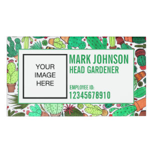 Succulent Cactus Potted Plants Cacti Gardener Name Tag