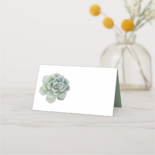 Succulent Cactus Sage Green Rustic Floral Wedding Place Card