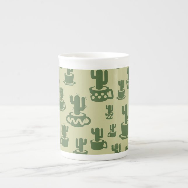 Succulent cactus silhouette in cups and pots  (Front)