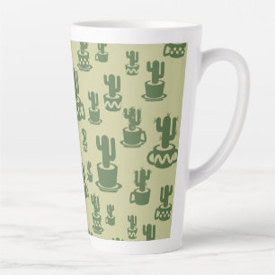 Succulent cactus silhouette in cups and pots
