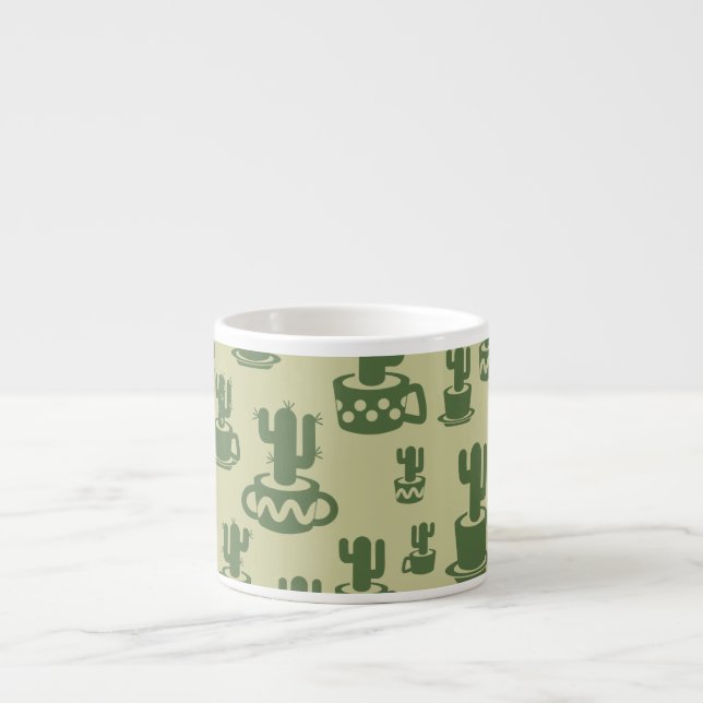 Succulent cactus silhouette in cups and pots  (Front)