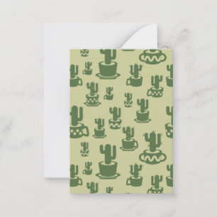 Succulent cactus silhouette in cups and pots card