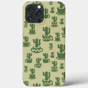 Succulent cactus silhouette in cups and pots  iPhone 13 pro max case