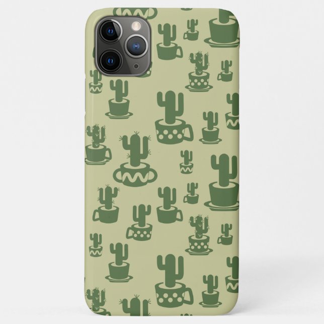 Succulent cactus silhouette in cups and pots  Case-Mate iPhone case (Back)