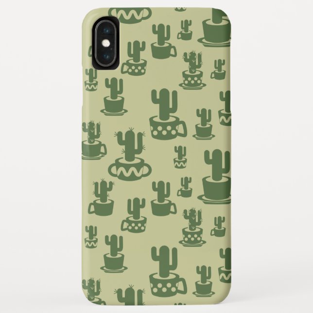Succulent cactus silhouette in cups and pots  Case-Mate iPhone case (Back)