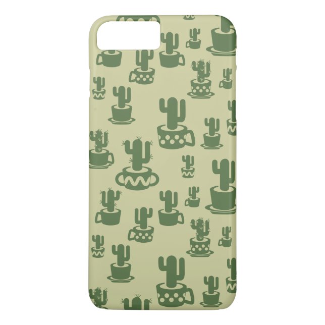 Succulent cactus silhouette in cups and pots Case-Mate iPhone case (Back)