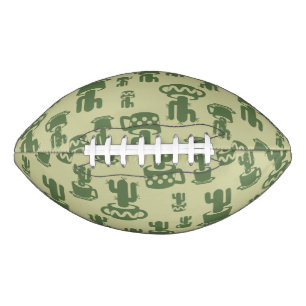 Succulent cactus silhouette in cups and pots football