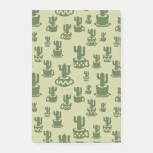 Succulent cactus silhouette in cups and pots post-it notes