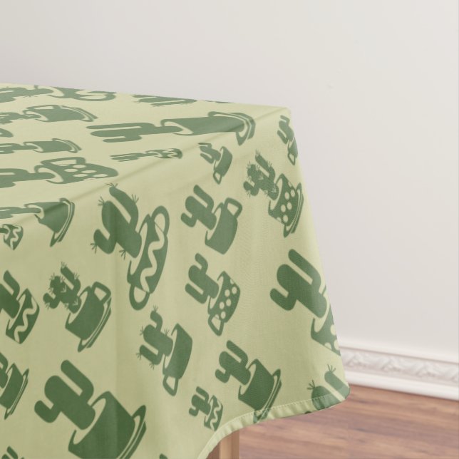 Succulent cactus silhouette in cups and pots  tablecloth (In Situ)