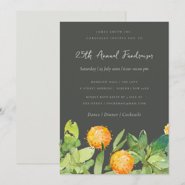 SUCCULENT CACTUS WATERCOLOR FLORAL CORPORATE EVENT INVITATION (Front/Back)