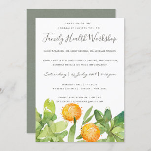 SUCCULENT CACTUS WATERCOLOR SEMINAR WORKSHOP EVENT INVITATION