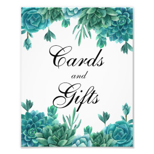 Succulent cards and gifts wedding sign. Cactus Photo Print