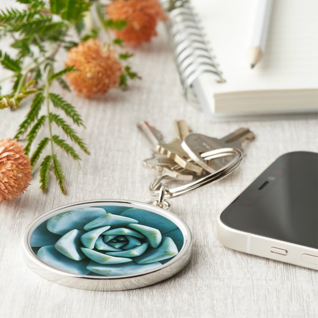 Succulent Closeup Key Ring (Side)