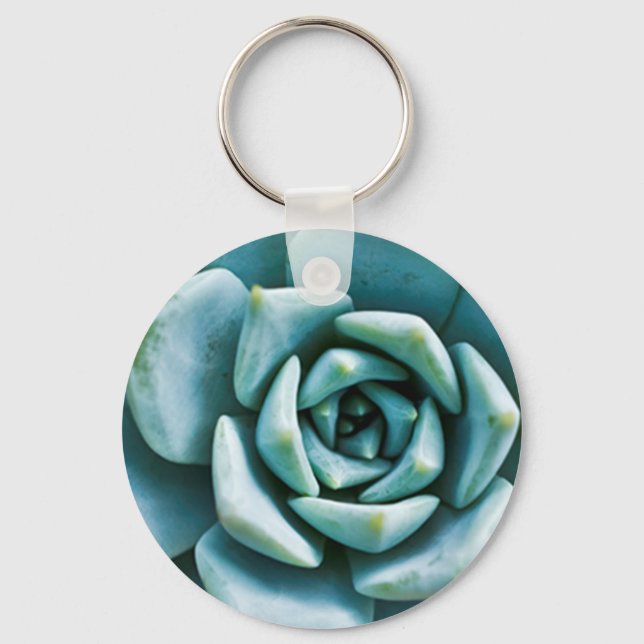 Succulent Closeup Key Ring (Front)