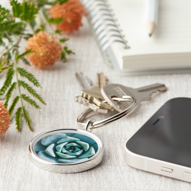 Succulent Closeup Key Ring (Side)