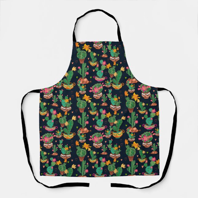 Succulent Desert Cactus Apron (Front)
