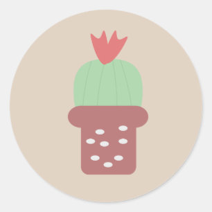 Succulent Desert Cactus  Classic Round Sticker