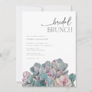Succulent Desert Minimal Bridal Brunch Invitation