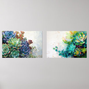 Succulent Desert Paintings Art Plants