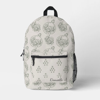 Succulent Desert Personalised Printed Backpack