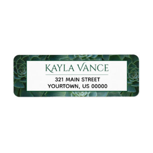 Succulent Desert Tropical Plant Botanical Label Return Address Label