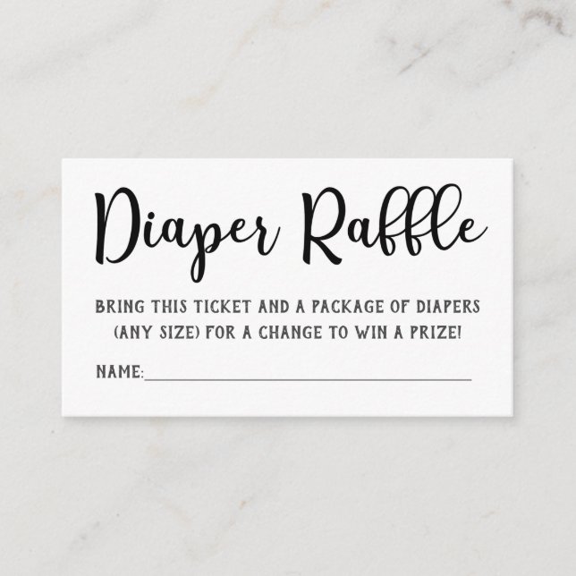 Succulent Diaper Raffle Tickets Enclosure Card (Front)