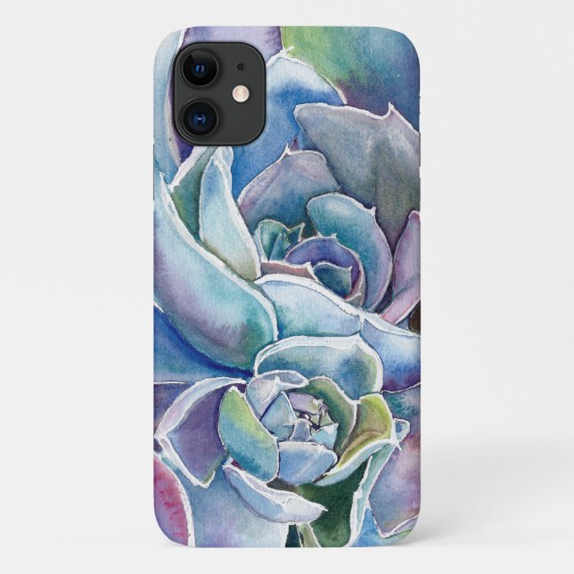 Succulent Echeveria 'Blue Sky' iPhone case (Back)