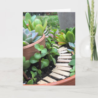 Succulent Fairy Garden Greeting Card
