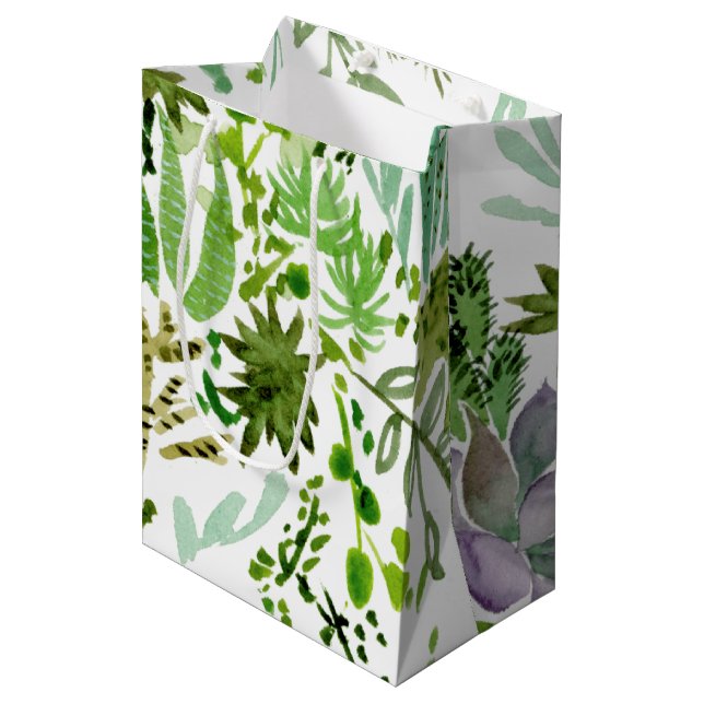 Succulent Field I Medium Gift Bag (Front Angled)