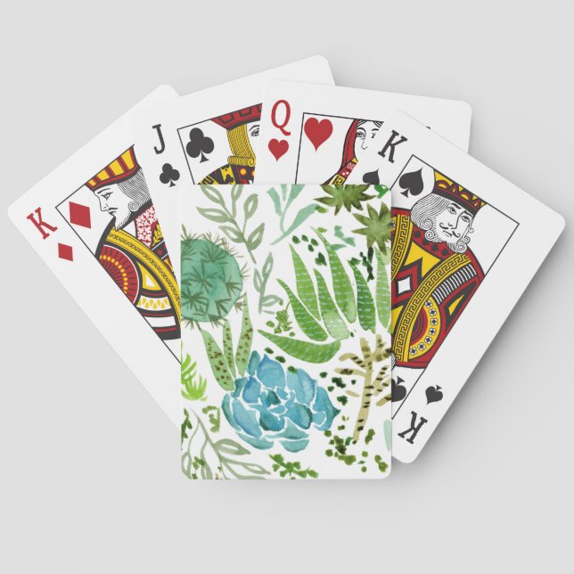 Succulent Field I Playing Cards (Back)