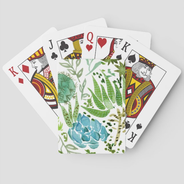 Succulent Field I Playing Cards (Back)