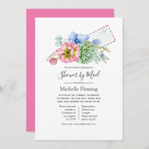 Succulent Floral Bridal or Baby Shower by Mail Invitation
