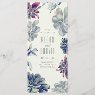 Succulent Floral Garden Wedding Programs