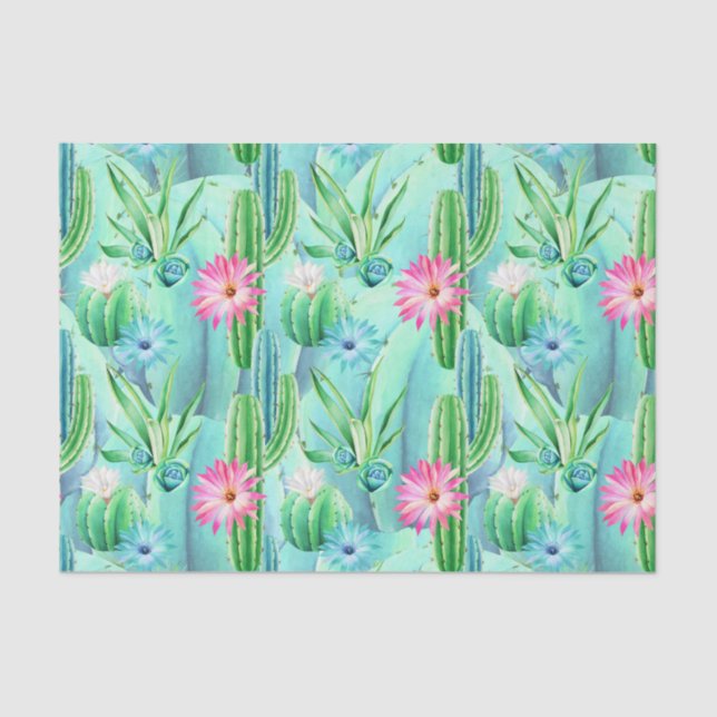 Succulent floral pattern party tissue tissue paper (Front)