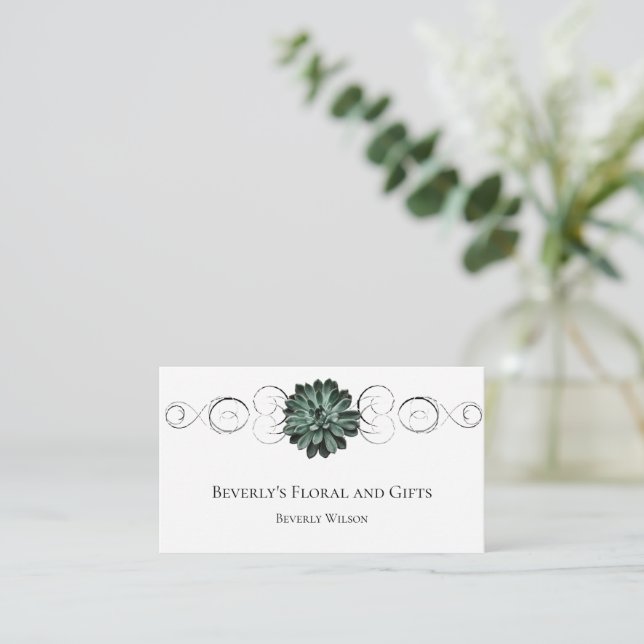 Succulent Floral Shop Business Card (Standing Front)