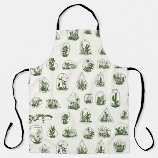 Succulent Florarium: Vintage Geometric Design. Apron