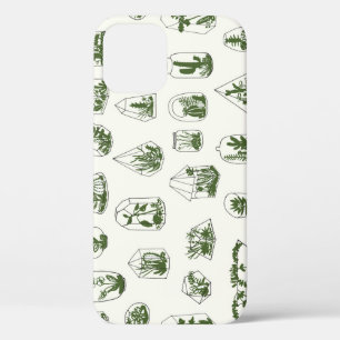Succulent Florarium: Vintage Geometric Design. iPhone 12 Case