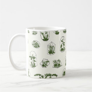 Succulent Florarium: Vintage Geometric Design. Coffee Mug