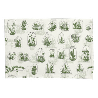 Succulent Florarium: Vintage Geometric Design. Pillowcase