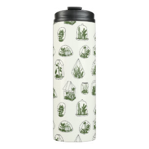 Succulent Florarium: Vintage Geometric Design. Thermal Tumbler