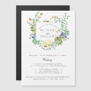 Succulent Frame Magnetic Invitation