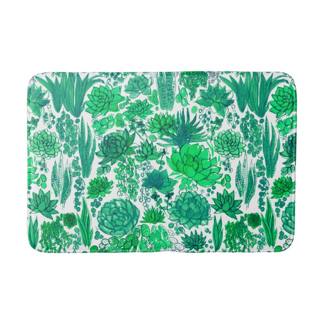 Succulent garden bath mat (Front)