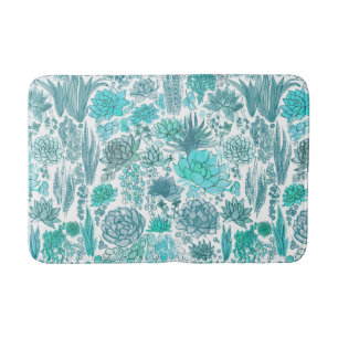 Succulent garden bath mat